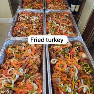 Fried turkey catering tray