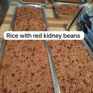 Rice with red kidney beans catering platter